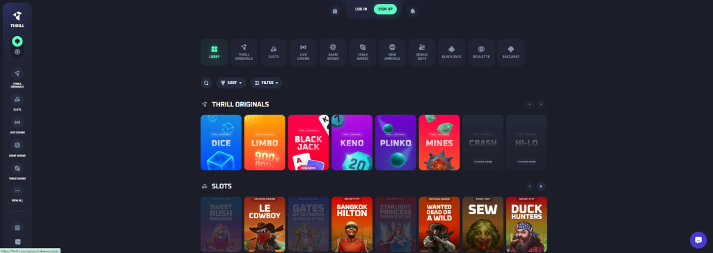 Thrill - Hasta 70% Rakeback Con Juegos Originales Provably Fair